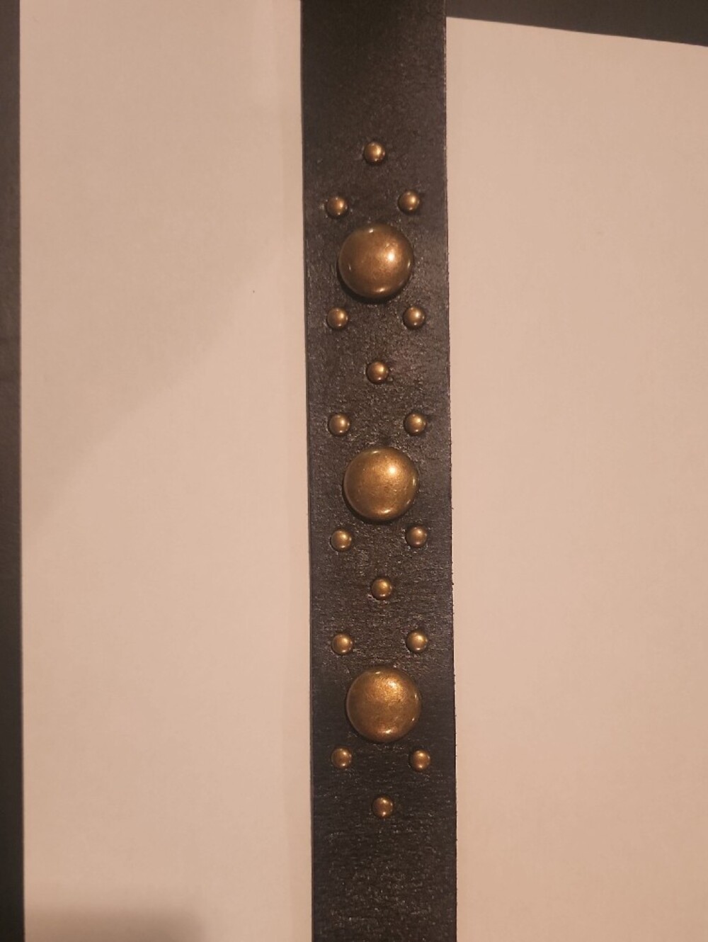 Ralph Lauren Black Leather Belt with Brass Buckle and Studs- vintage - Picture 2 of 11
